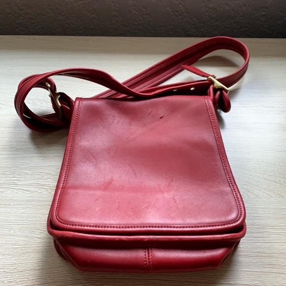 Coach Bags Coach Legacy Studio Flap Vintage Red Leather Adjustable